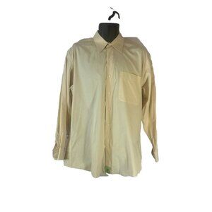 Chase Reed & Co. Shirt mens L 16 /32 Yellow button Up long sleeve Office Casual